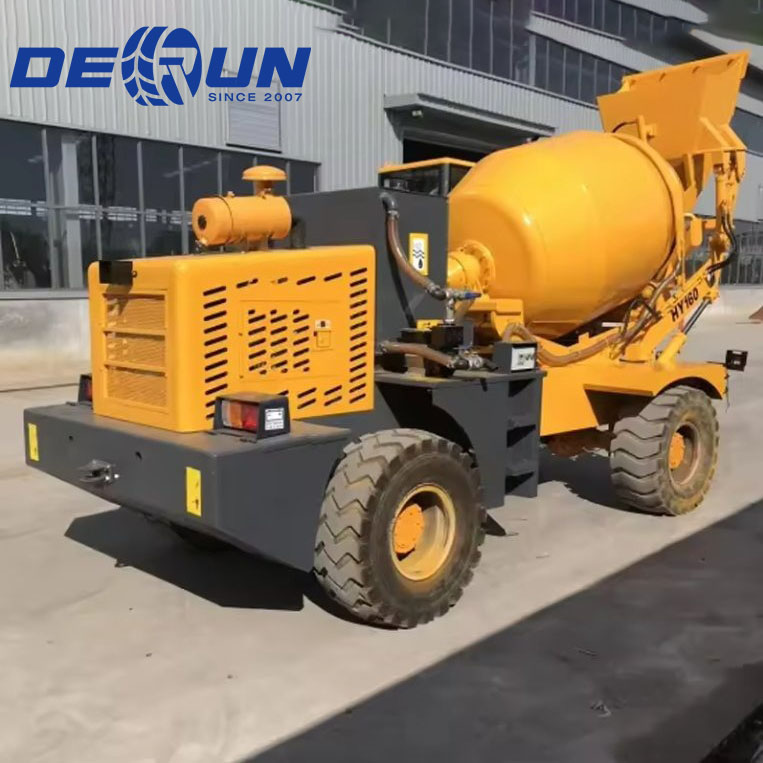 Luzun 3cbm caminhão leve misturador de concreto com carregamento automático com tambor rotativo